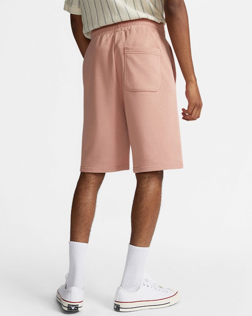 Men's Converse Go-To Embroidered Star Chevron Standard Fit Fleece Shorts Pink | AU C0495O